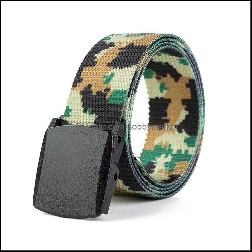 Belts Cavas Belt Camouflage Pattern Outdoor Nylon Waistband Woven Trouser (4Colors 110-140cm Length 3.8cm Width)