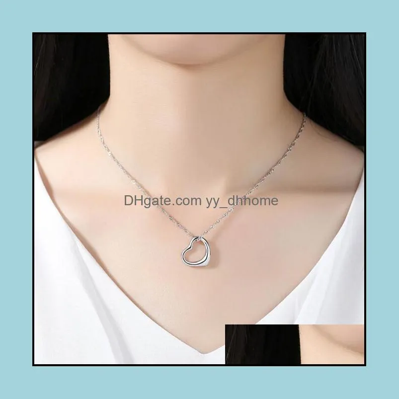 heart necklace necklaces hot sale silver chain pendant necklaces for women girl party gift fashion jewelry wholesale free shipping -