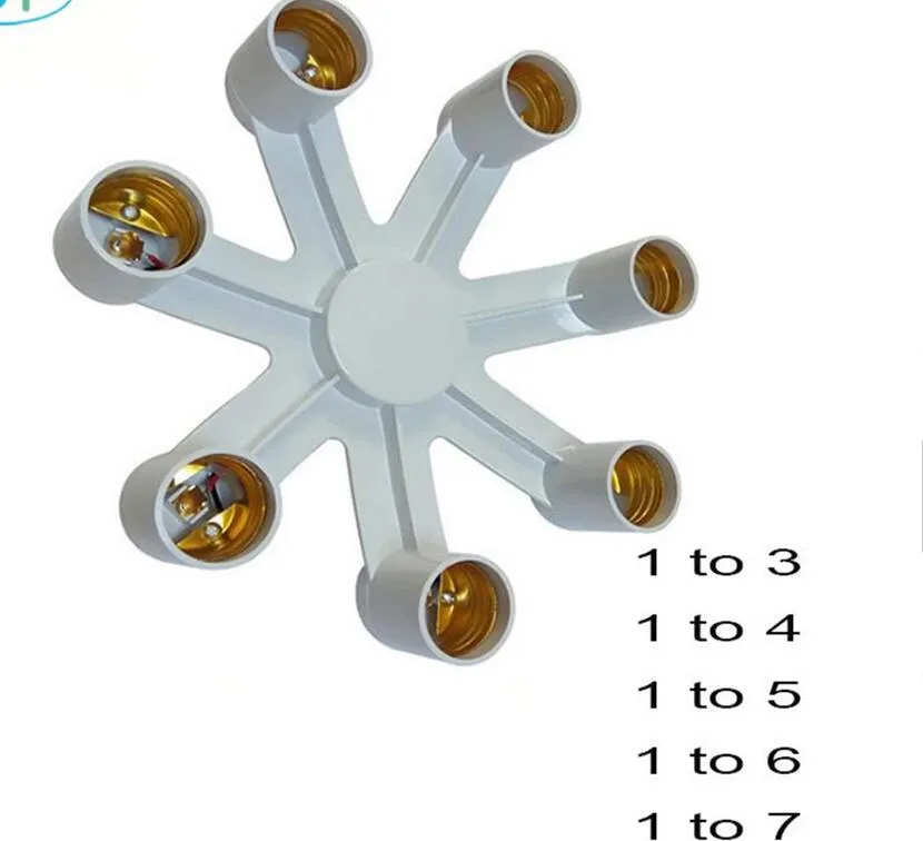 LED Işık Ampuller Soket Adaptörü Lamba Bazları E26 E27 7 6 5 4 3 in 1 Splitter Standart Lambalar Tutucu Dönüştürücü Ev Ticari Aydınlatma için