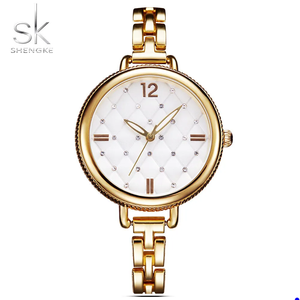 2022 Shengke 브랜드 여성 시계 Ladies Quartz Watches Lady Wristwatch Feminino Mujer Crystal F2