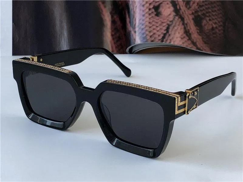 Diseñador Men Design Gafas de sol Millionaire 1165 Marco cuadrado Vintage Gold Gold Summer UV400 Estilo de lente Calidad superior 96006