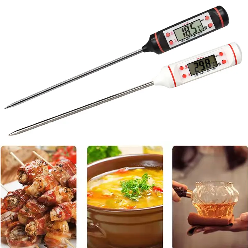 Stainless Steel BBQ Meat Thermometer Kitchen Digital Cooking Food Probe Electronic Barbecue Household Temperature Detector Tools Water Milk Liquid Oven