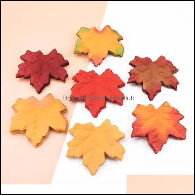 100pcs Silk Maple Leaf Decorative Flowers Wreaths Artificial Plants For Home Wedding Decoration Diy Christmas Gifts Fak jllGwb