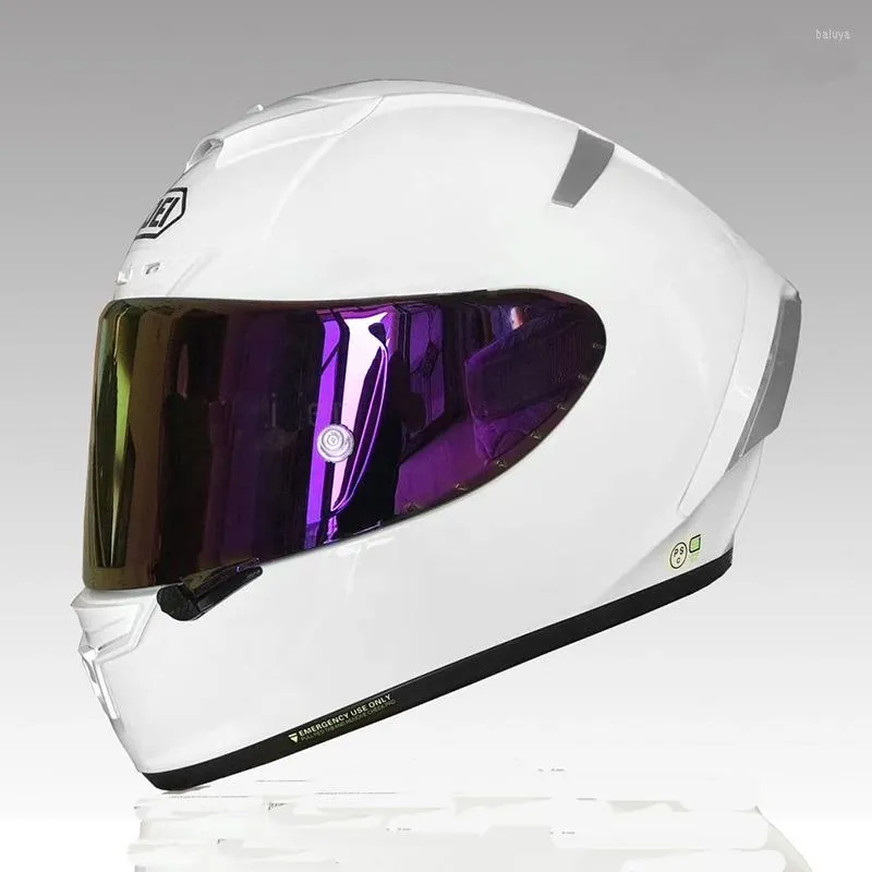 Мотоциклетные шлемы чистый белый цвет шлем мужчина езда на машине четыре сезона прохладный летний хэтмоторцикл