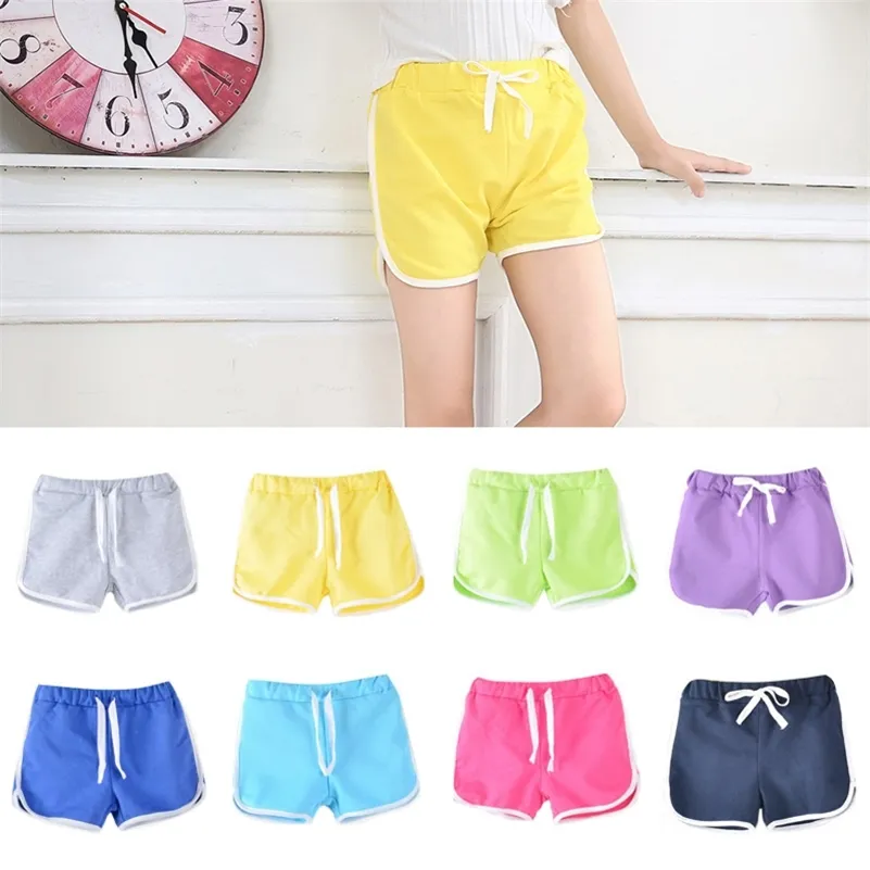 3-13Yrs Kids Shorts Boys Girls Summer Sport Shorts Pants Unisex Children Candy Color Casual Short Pants Trousers Bottoms 220707