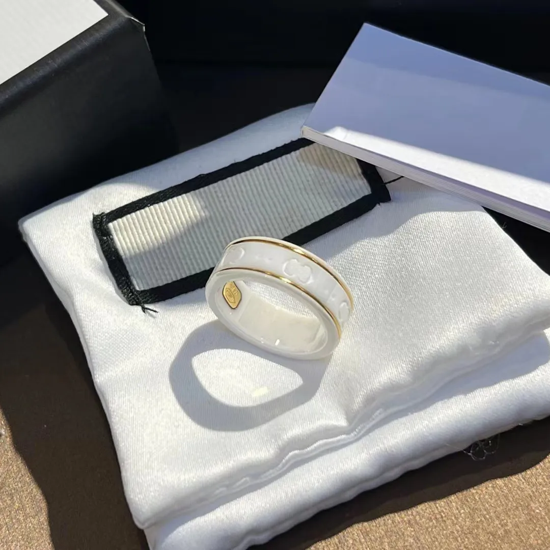 Diseñadores anillos de lujo anillos clásicos blancos blancos joyas joyas versátiles joyas de boda amantes de los regalos regalos de aniversario