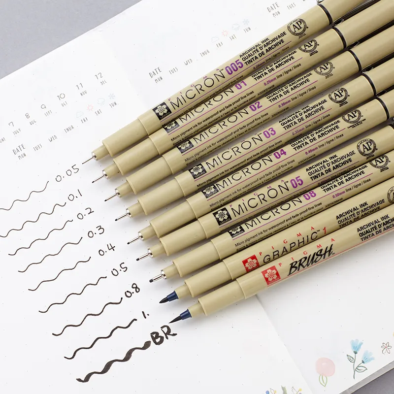 Pigment Liner Micron Pen, Neelde Drawing, Manga Pen, Brush Art