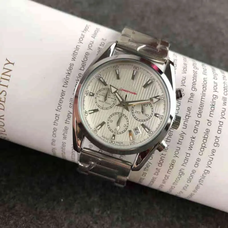 Chronograph Superclone Watch Watches Wristwatch Luxury Fashion Designer Accplant Full Function Steel Band Watch Men's Simple Smalln6ih