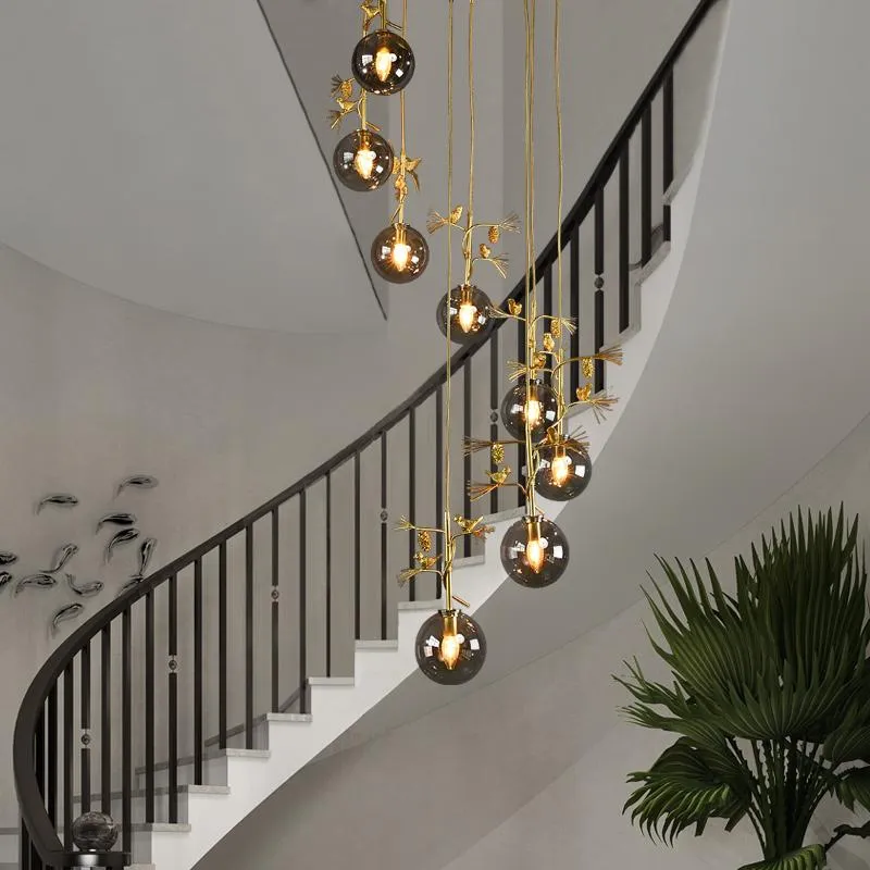 Kolye lambaları Modern LED Pendeant Lights Amber Clear Balls Lambalı Oturma Odası Yatak Odası Dekorasyonu Lüks Asılı Bahçe Işık Fikstür