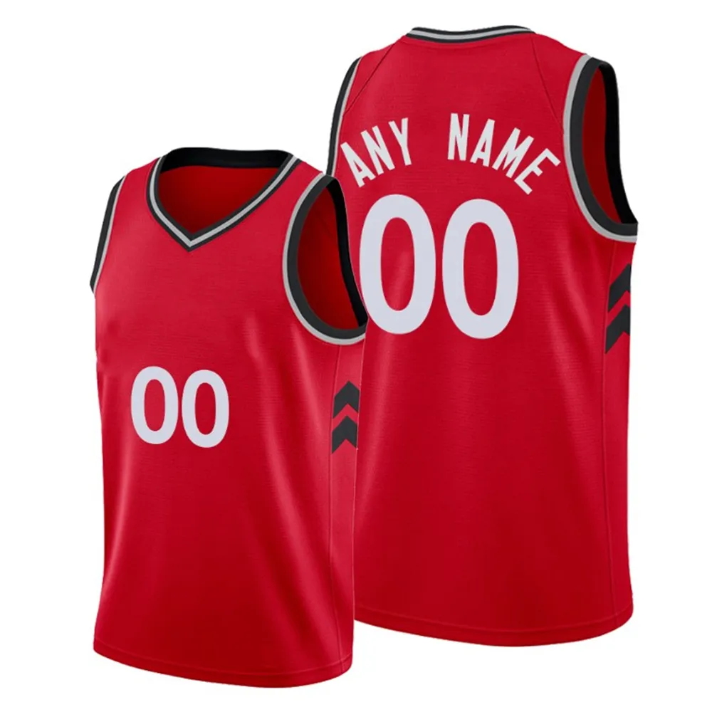 Tryckt Toronto Custom DIY Design Basketballtröja Anpassning Team Uniforms Skriv ut Personliga Any Net Number Mens Kvinnor Kids Ungdom Red Jersey