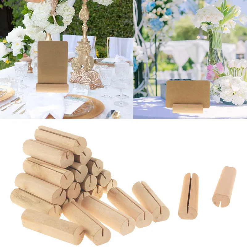 Bois Nom Carte Fichiers Titulaire Cartes De Place Menu Titulaires Numéro De Table Bureau Stand Clip Partie De Mariage Décoration Photo Clips Ornements BH7344 TQQ