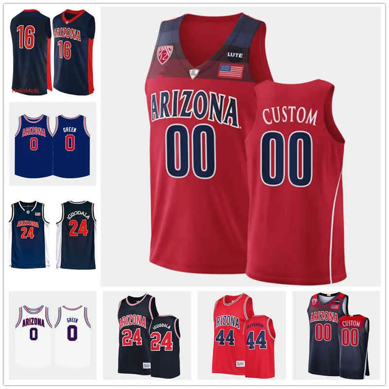 XFLSP College Custom Arizona Wildcats Stitched College Basketball Jersey 0 BenNedict Mathurin 35 Christian Koloko Pelle Larsson Tautvilas Tubelis Kim