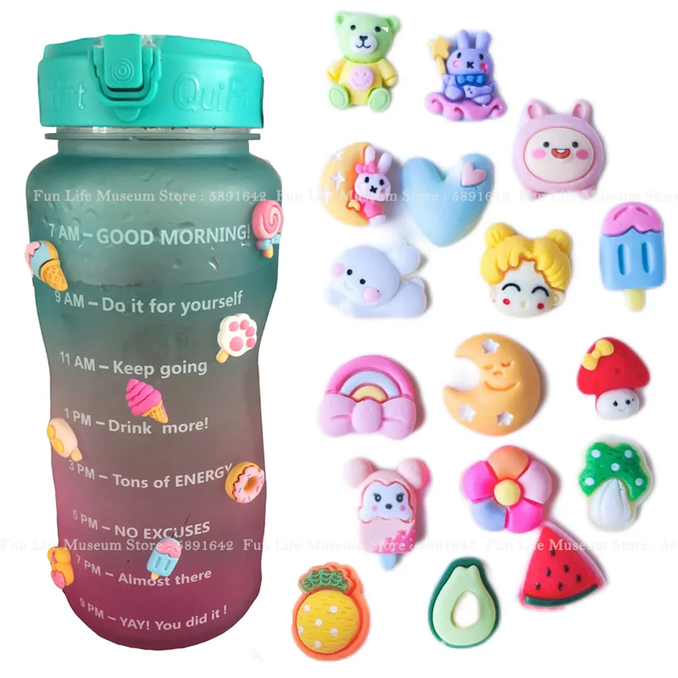 Kawaii 3D Water Cup -klistermärken Söt resevolley Kylskåp klistermärken Diy Straw Cup Water Bottle Telefon Fodral Klistermärke Tillbehör SXJUL5