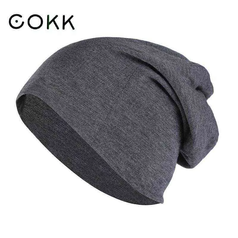 Cokk Chapeaux Pour Hommes Femmes Unisexe Été Automne Chapeaux Pour Femmes Mince Bonnet Hip Hop Casquette Tricoté Chapeau Femelle Mâle Os Doux Noir J220722