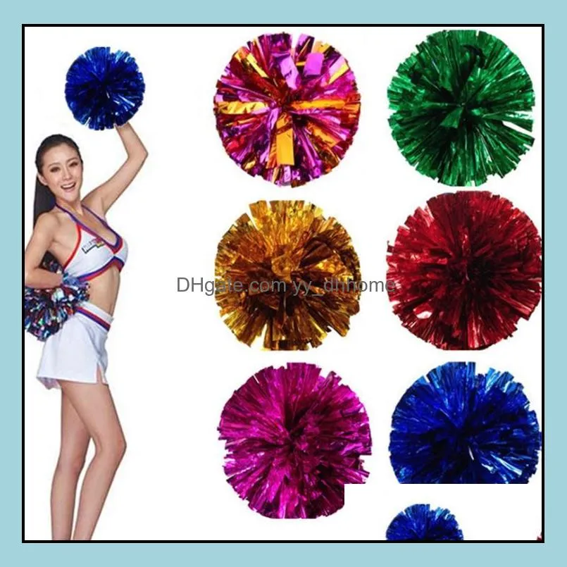 100pcs 7 colors pom poms cheerleading cheering pompom 50g metallic pom pom cheerleading products sn2044