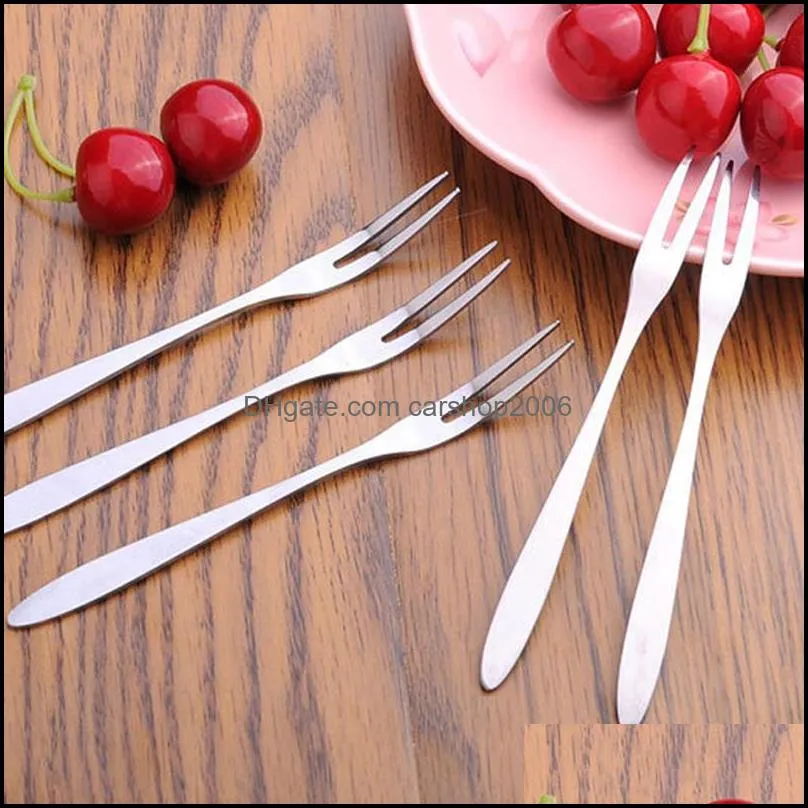 wholesal stainless steel fruit forks restaurant cafeteria dessert fork home flatware fruit salad forks smooth handle forks dh1244 t03