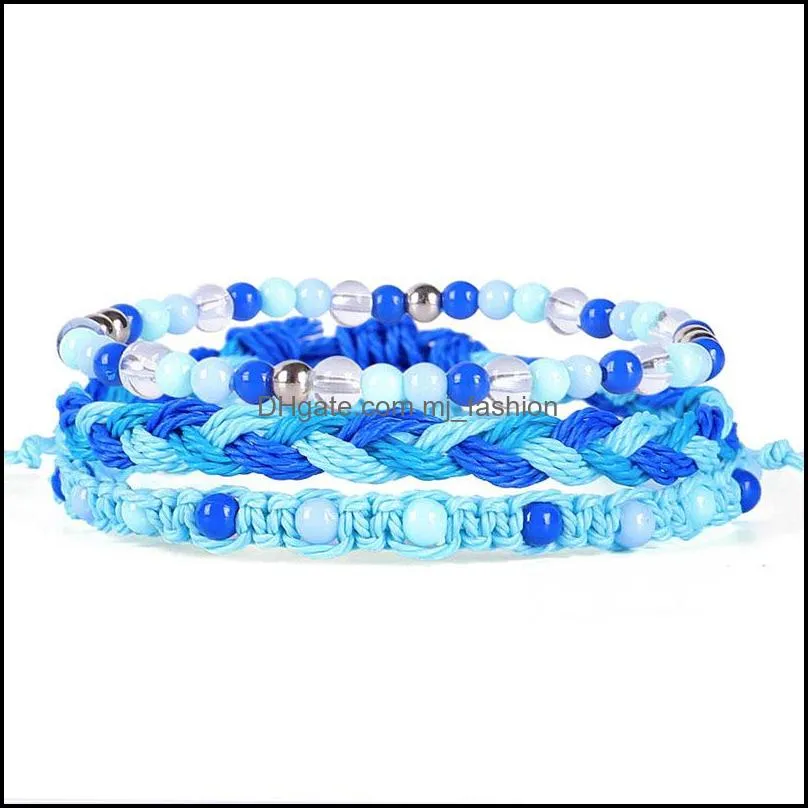 simple friendship bead bracelet for women men adjustable waterproof wrap wax string braided rope bracelets bangle jewelry