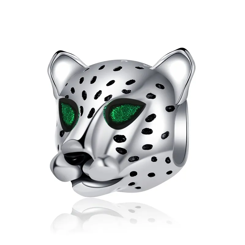 Fits Pandora Sterling Silver Bracelet 30pcs Cheetah Leopard Beads Charms for European Snake Chain Fashion Fashion Jewelry atacado