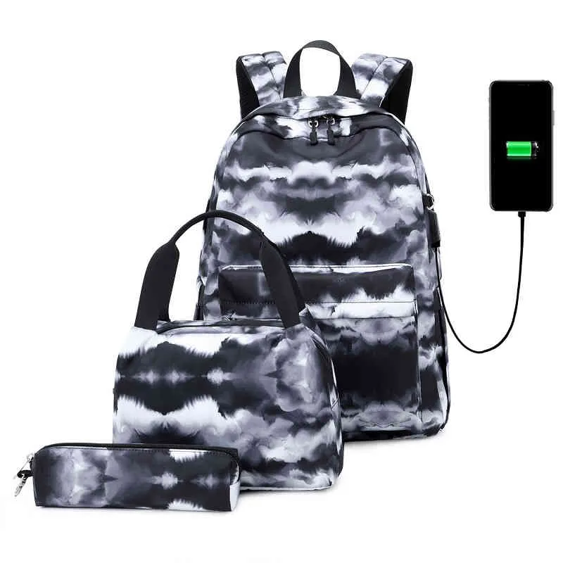 HBP Landscape Ink Printing Backpack Outdoor National Fashion Backpack Female Leisure High-capacity Middle School Schoolbag Female 220811