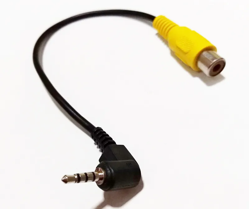 Kabel, 4-poliger 2,5-mm-Stereo-Klinkenstecker auf Cinch-Buchse, Adapter für GPS-AV-In-Konverter, Videokabel, ca. 20 cm/300 Stück