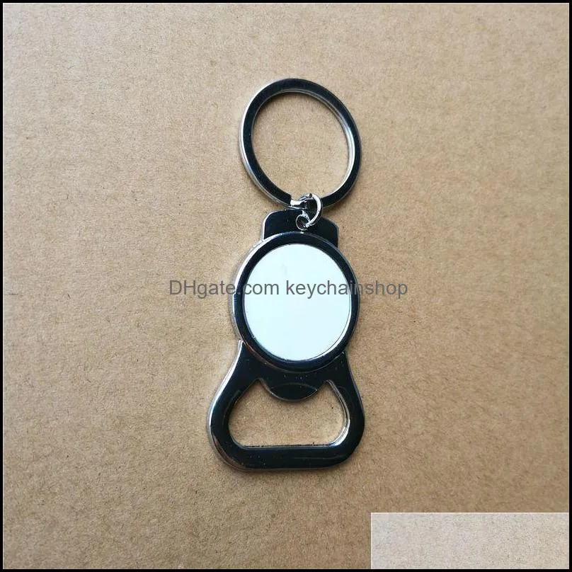 sublimation blank key chain metal key ring with bottle opener hot transfer printing diy blank consumables