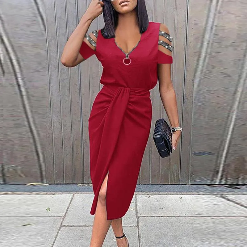 Sexy Elegant Patchwork Hollowed Out V Neck A Line Dresses Sexy Elegant Patchwork Hollowed Out V Neck A Line Dresses