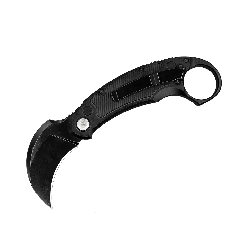 Высококачественный автоматический складной нож Karambit с когтями S35VN Лезвие с черным покрытием CNC 6061-T6 Ручка EDC Карманные ножи