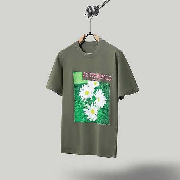 22SS Flower Oil Painting T Shirt Men Women EU Size Cotton Top Tees Fashion Summer