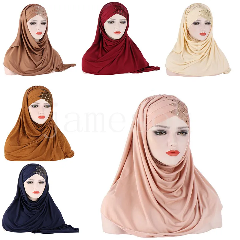 Турбанские женщины молоко волокно мягкий шелк с блестками Hijab Headwrap Headsparf Turban Hat Cap Headwear Heads Heads Haves Scarf de672