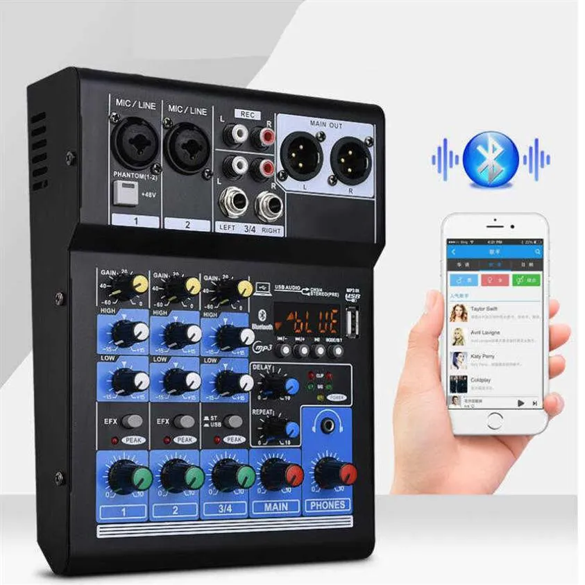 Profesjonalny mikser audio do przesyłania strumieniowej 4 -kanałowej cyfrowej konsoli miksowania DSP Wzmacniacz stereo stereo DJ Studio Sound Board314G