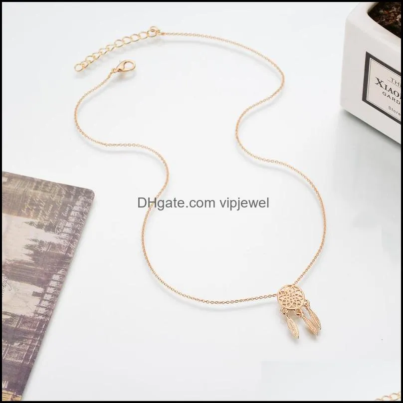 dream catcher series jewelry necklace exquisite alloy hollow pendant necklace popular chain collares gifts women