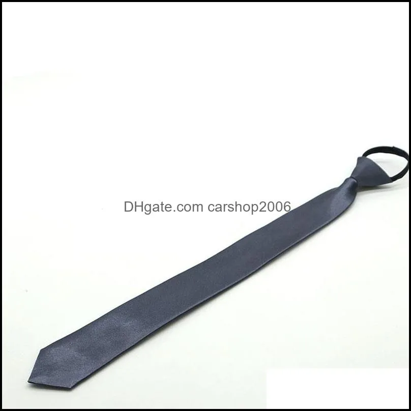 5*45cm solid color zipper neck ties for men business hotel bank office suit clothes necktie party decor fashion accessories