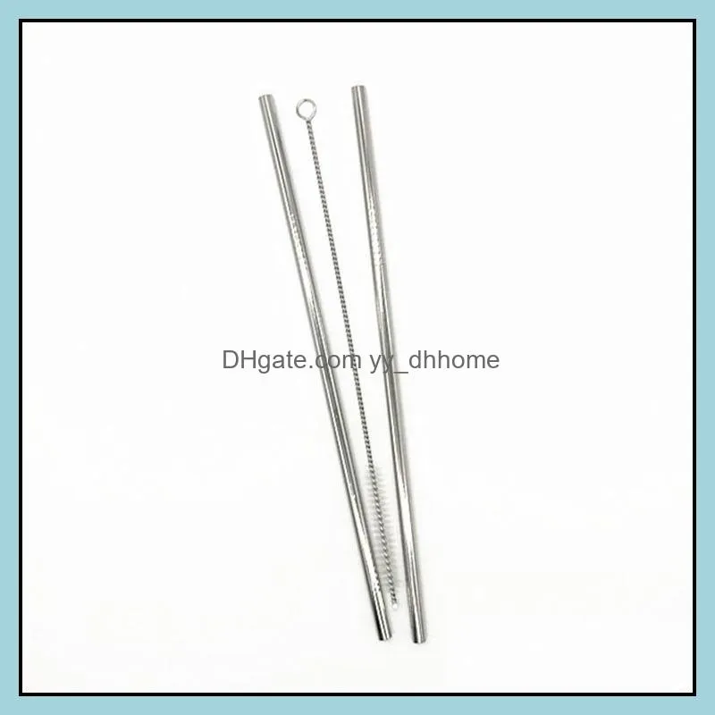 4 straw 1 brush set water bottle straw 304 stainless steel straws 20 oz tumbler velvet bag