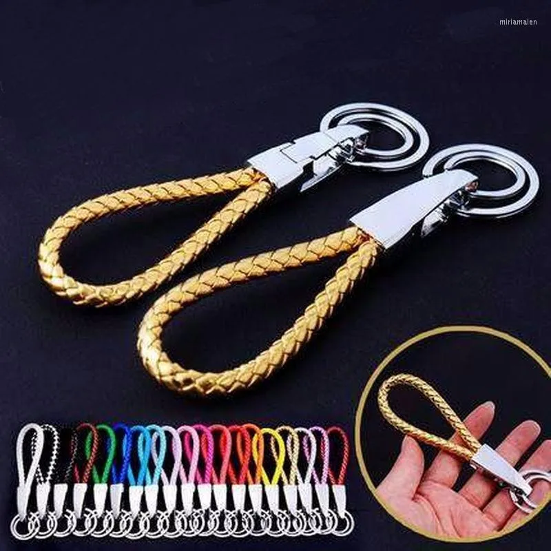 Keychains Decor Braided Rope Waist Hanging Metal Keyring Keychain Split Ring Keyfob Key Holder Rings DIY Chains Accessories Miri22