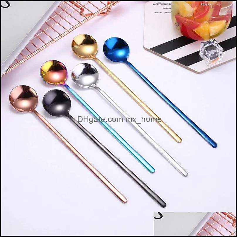 long handle scoop stainless steel coffee scoops ice cup spoon home kitchen coffeeware wll418