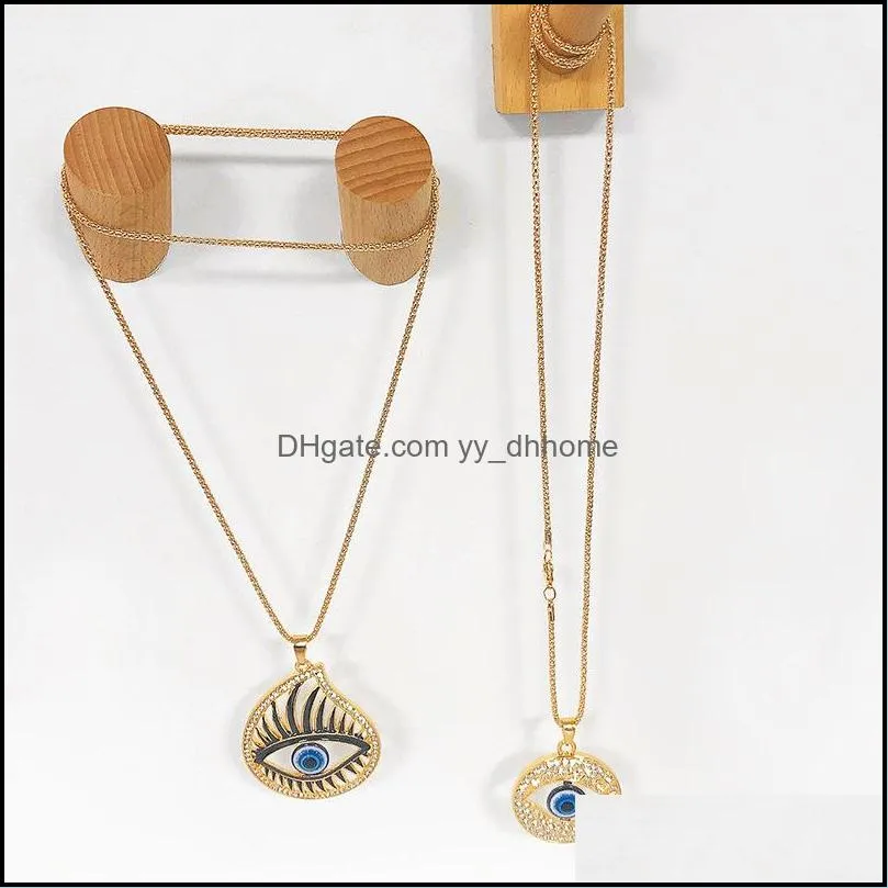 bohemian vintage turkish evil blue eye pendant necklaces fashion clavicle chain statement long necklace women jewelry femme collares