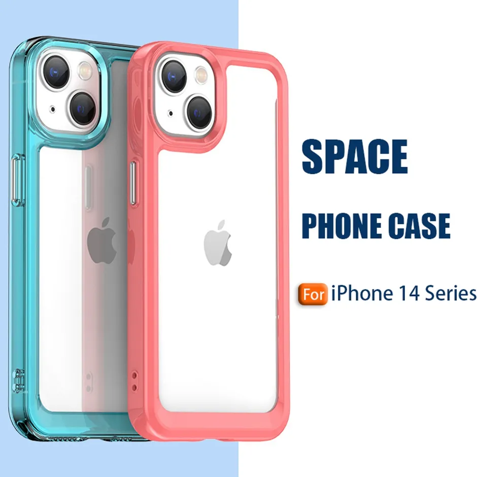 space acrylic clear protective Phone Case Cases for iphone 14 13 12 11 pro max xr xs 6 7 8 Plus iphone14 case