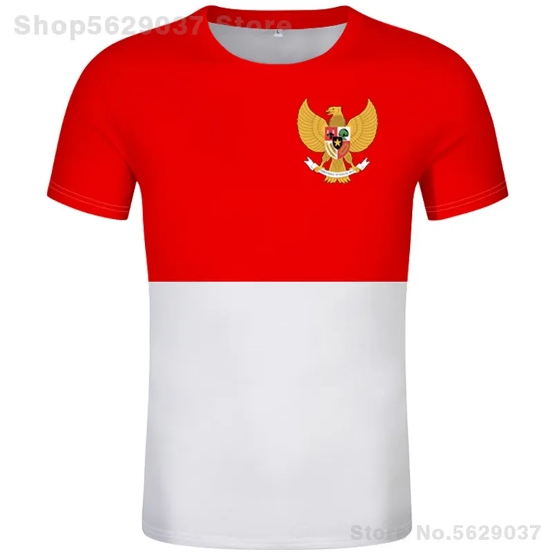 INDONÉSIE t-shirt bricolage gratuit sur mesure nom numéro idn t-shirt nation drapeau id pays république indonésien imprimer po 0 vêtements 220702