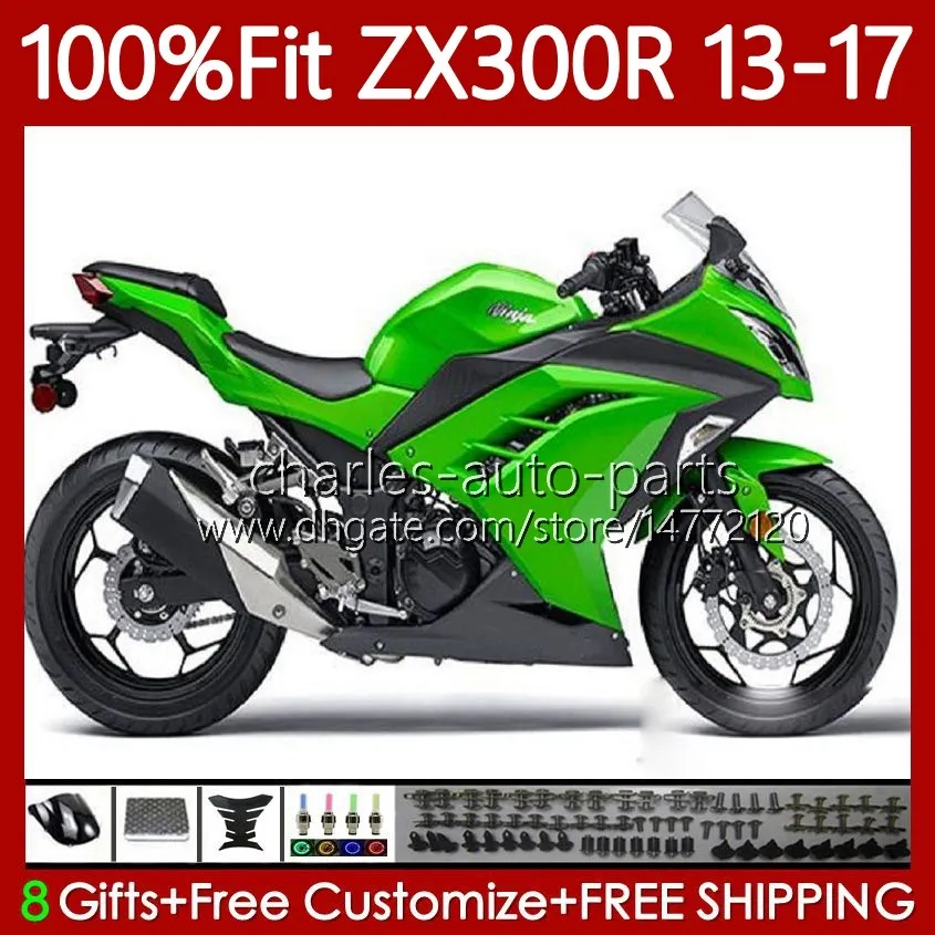 Corpo iniezione per KAWASAKI NINJA ZX300 ZX3R EX ZX 3R 300R Verde stock ZX-300R 13-17 125No.34 EX300R ZX-3R ZX300R 13 14 15 16 17 EX-300 2013 2014 2015 2016 2017 Carenatura OEM