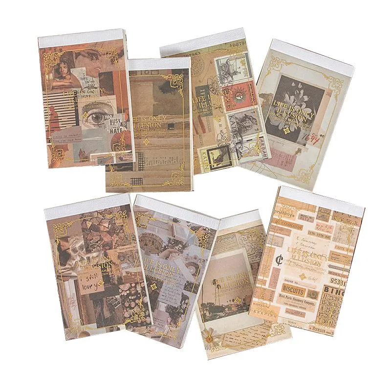 Geschenkwikkelbladen retro plakboek Materiaal Papier 66x 100 mm Collage Journal Junk Achtergrond Tool Dagboek Vintage Papergift GiftGift