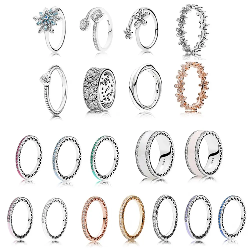 2022 Panjia Brandneu 925 Silver Micro-Diamond Zirkonium Ring Exquisites und modisches DIY-Cartoon Kreative weibliche Ringschmuckfabrik Direkt Großhandel