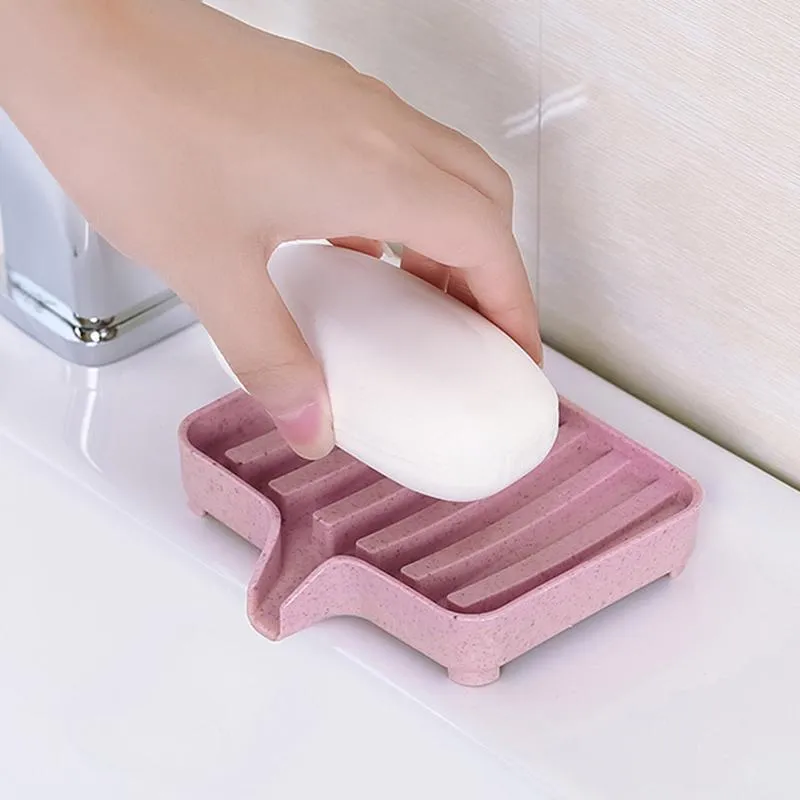 Creative Wheat Straw Drainable Soap Box Bathroom Soaps Rack Toilet Drain Soapss Storage Boxess WH0596