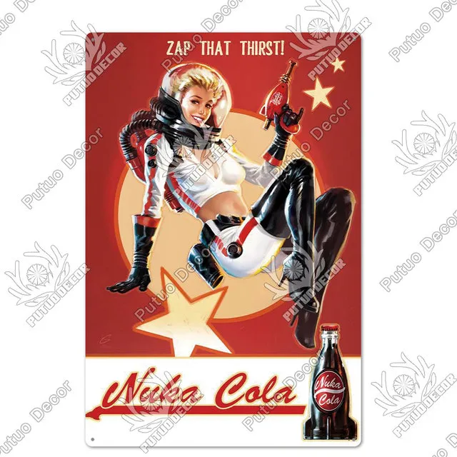 Metal Painting Nuka Cola Vintage Sign Tin Plaque Retro Metal Posters For  Kitchen Bar Pub Club Man Cave Home Wall Decor From Sherry168, $1.44