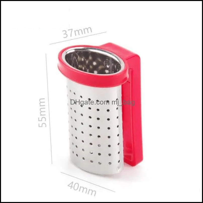 tea infuser reusable tea strainer cup teapot stainless steel tea spoon filter with holder random colors paf12111