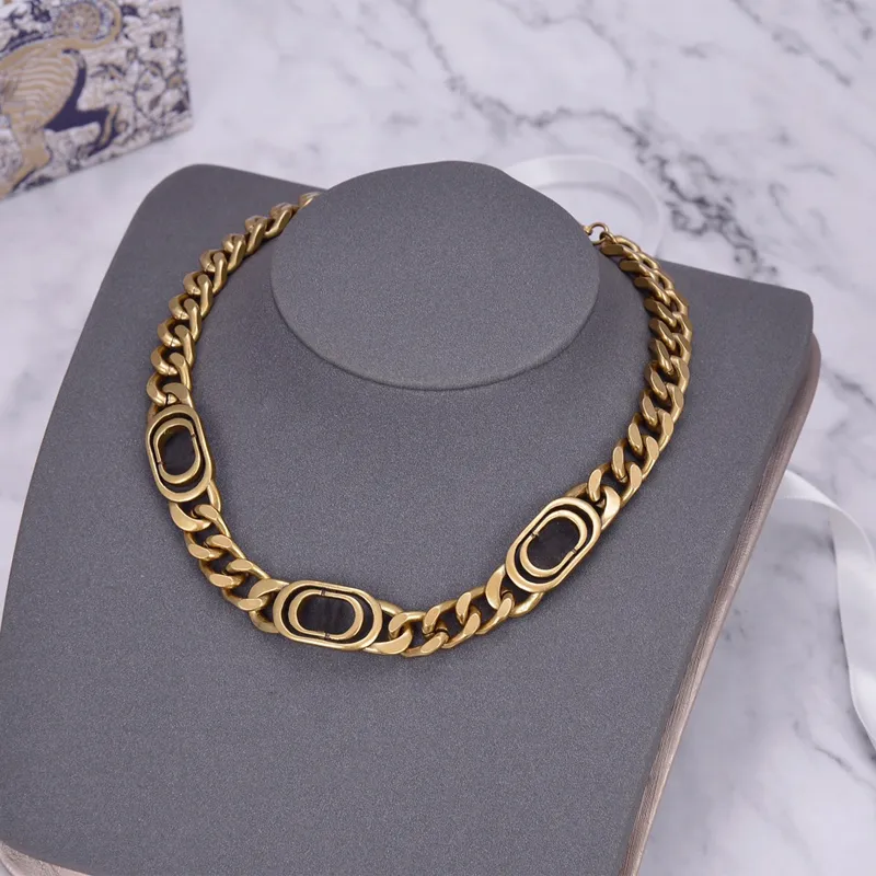 Kobiet projektantki naszyjnik biżuteria moda damskie łańcuchy naszyjniki złoto link łańcuch liste