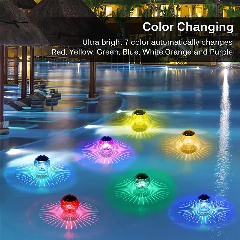 Lampe de piscine à LED solaire flottante pour piscine, baignoire, étang,  fontaine, spa, décoration de fête