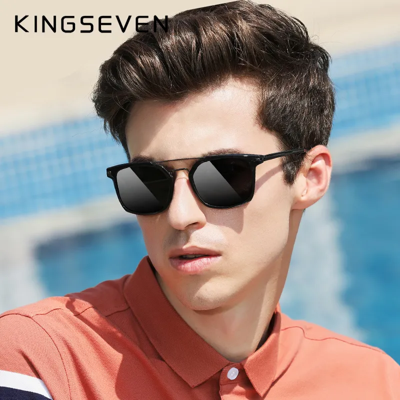 Kingseven Tr90 Série polarisée Lunettes de soleil Men Retro Driving Eyewear Goggles UV400 Gafas D Sol 220513