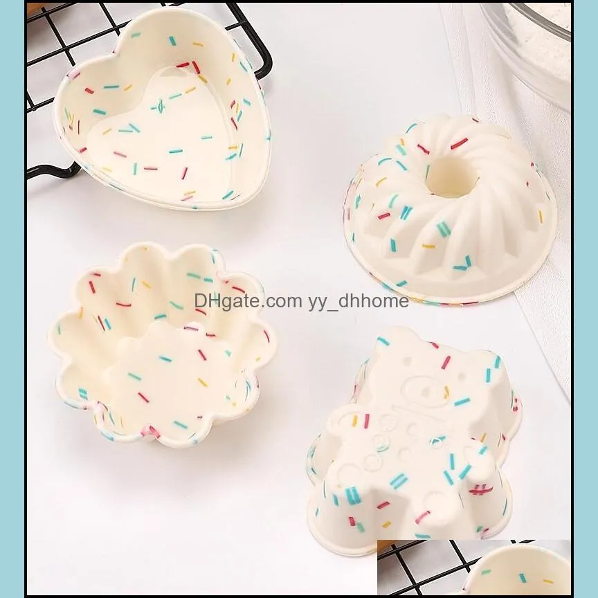NEWSilicone Cupcake Mould Bakeware Maker Mold Tray Kitchen Baking Tools DIY Birthday Party Cake Moulds RRA10701