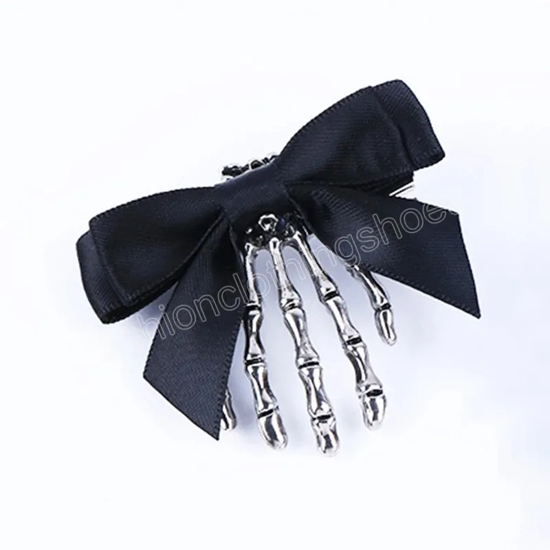 Halloween Ruban Bowknot Crâne Main Pince À Cheveux pour Femmes Fille Épingles À Cheveux Barrette Enfants Cheveux Accessoires Chapeaux