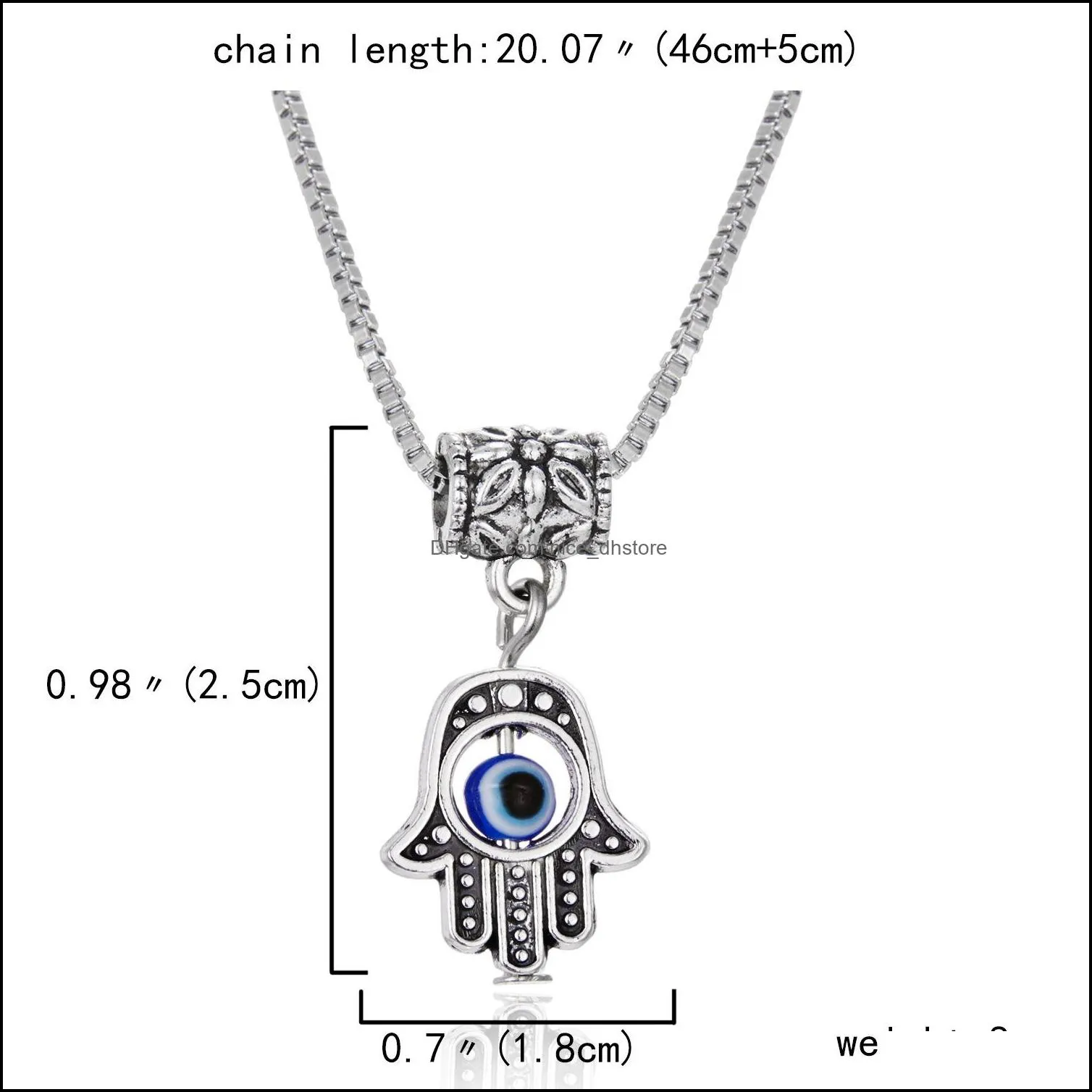2022 charm turkish jewelry evil blue eye butterfly turtle owl palm necklace for women men pendant clavicle chain choker jewelry gifts